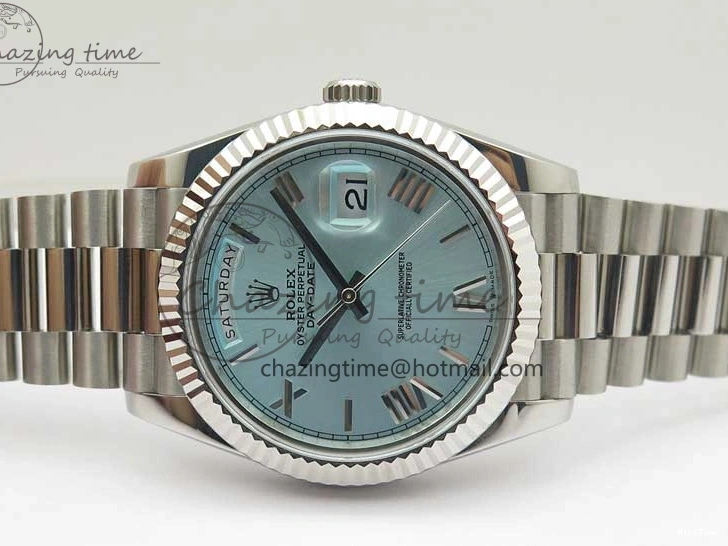 MiroTime 0421 WaterResistant Day Date 40 SS Bp Maker 1:1 Best Edition Tiffany Blue Roman Dial on SS Bracelet A 2549